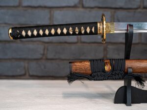 Katana model 8 – Jedwab na Oplocie  Shirasaya Naturalne Drewno Różane