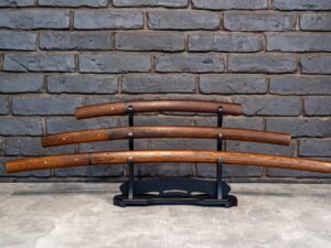 Ekskluzywny Zestaw Daisho Shirasaya T10: Katana & Wakizashi Oraz Tanto – Naturalne Surowe Drewno (62 HRC)