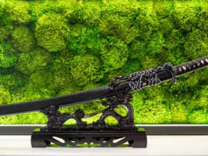 Katana T10 Custom model 5 Dodatkowa powłoka węglowa Czarna Lakierowana Saya