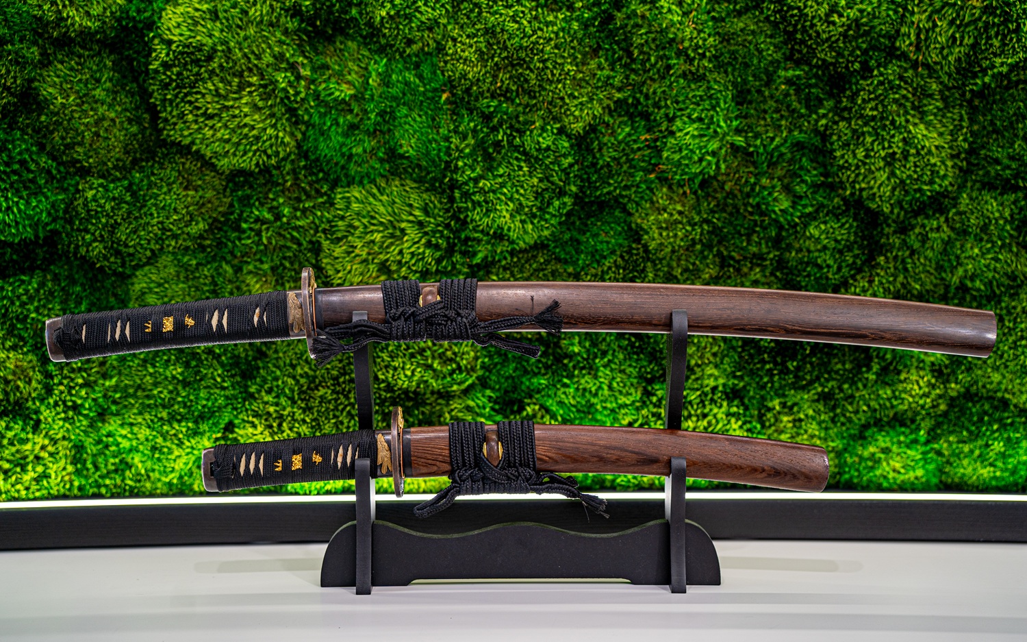 Zestaw Samurajski T10: Wakizashi + Tanto | Surowe Drewno & Hartowana Stal w Glinie 62 Hrc - obrazek 15